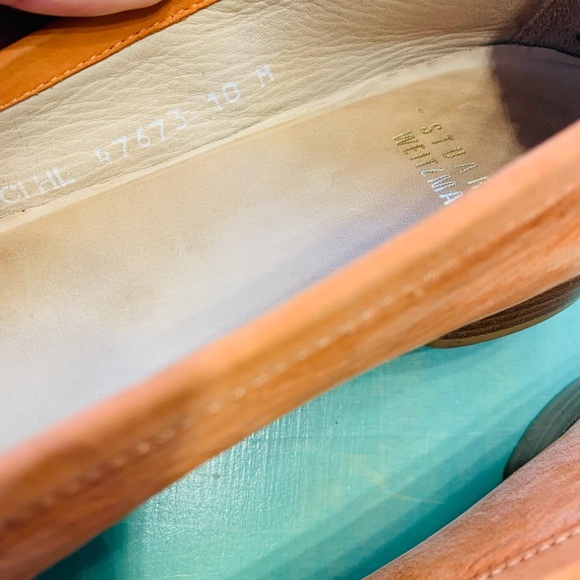 Stuart Weitzman - US 10 terricotta loafers gold and amber buckles - Picture 5 of 8